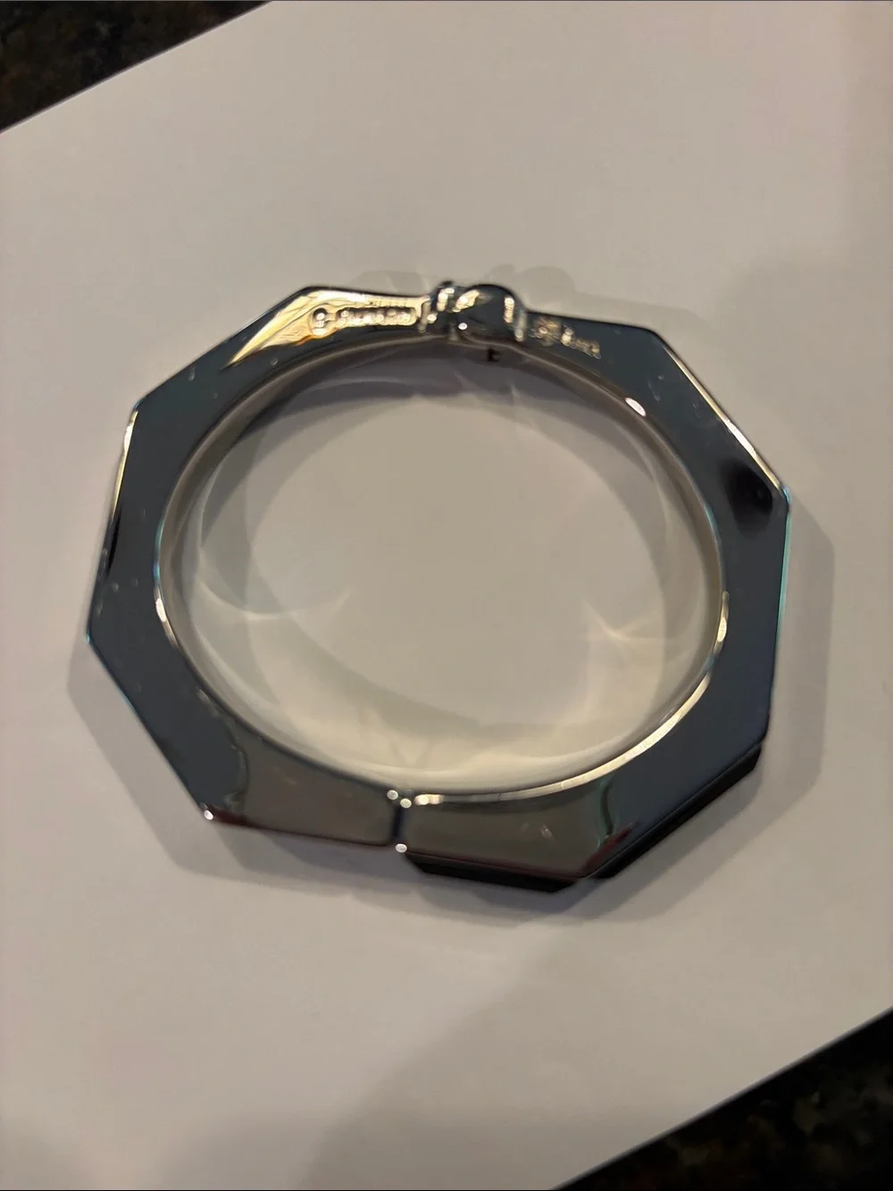 Vita Fede Silver Octagonal Bracelet with Black Inlay